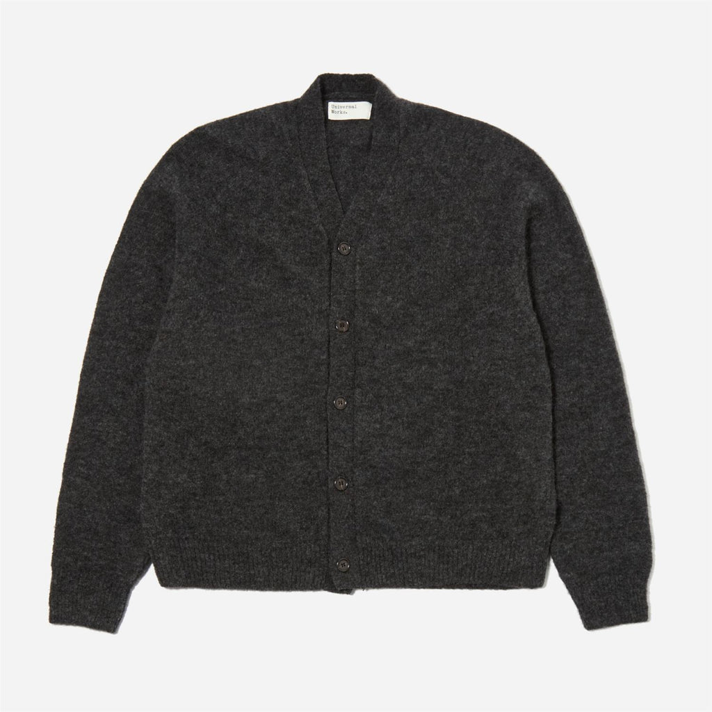 David Cardigan Alpaca Knit - Charcoal