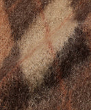 Knit Vest Double Jacquard Argyle Pattern Mohair - Brown