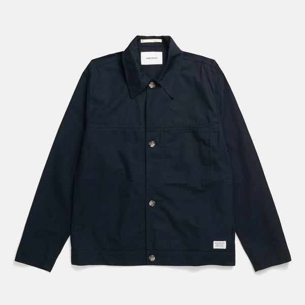 Arresskov Compact Cotton Overshirt - Dark Navy