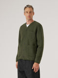 Cardigan - Olive Wool Fleece