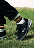 Coarse Ribbed Old Skool Crew Socks - Navy/Yellow
