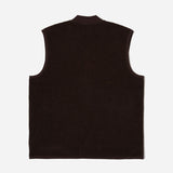 Zip Waistcoat Wool Fleece - Brown