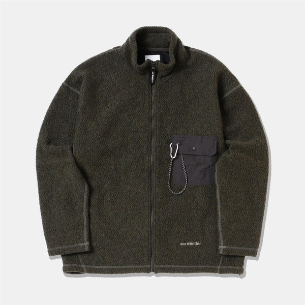 re wool JQ stand zip - khaki