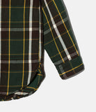 Work Shirt - Olive/Brown Cotton Heavy Twill Plaid