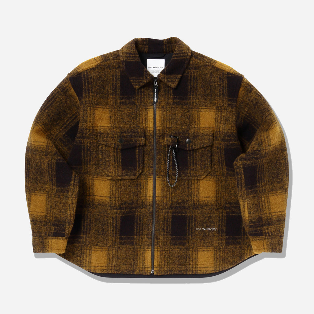 wool shaggy zip jacket - camel