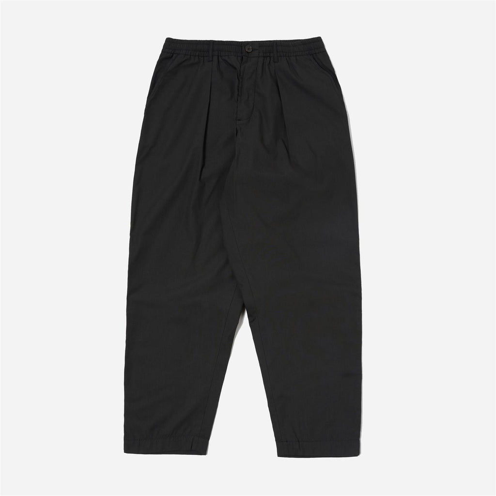 Recycled Polytech Pleated Track Pant - Black