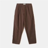 Pleated Track Pant Comfort Moleskin - Brown