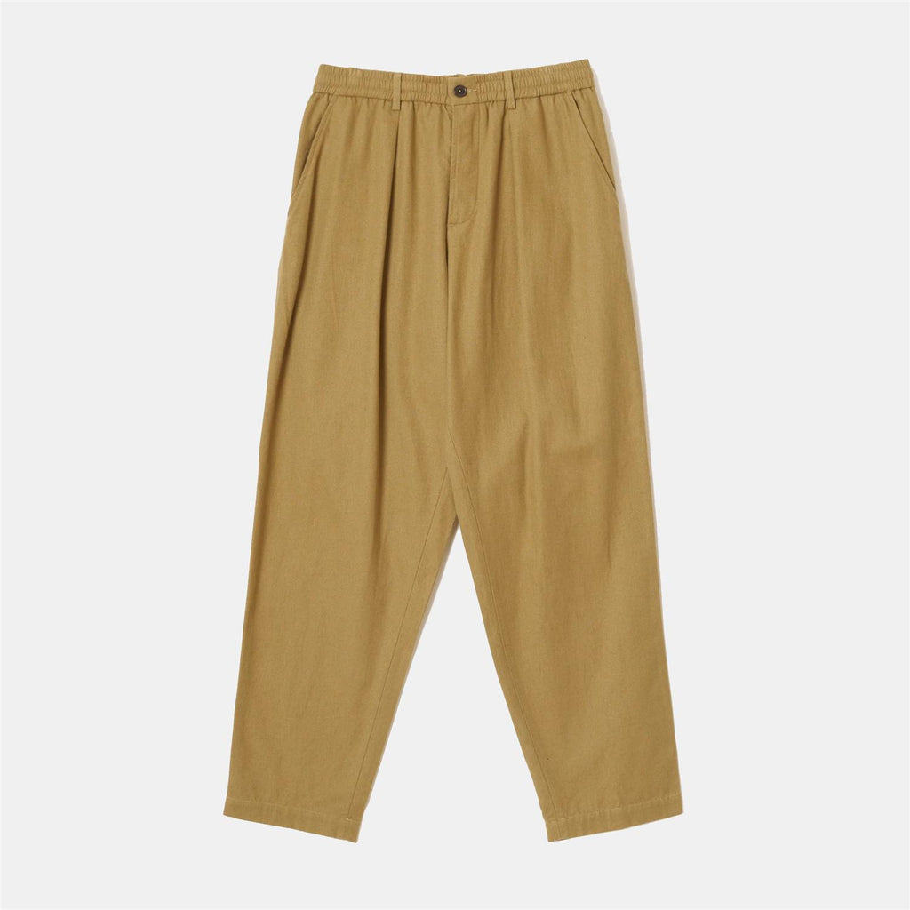 Pleated Track Pant Brushed Moleskin - Sand