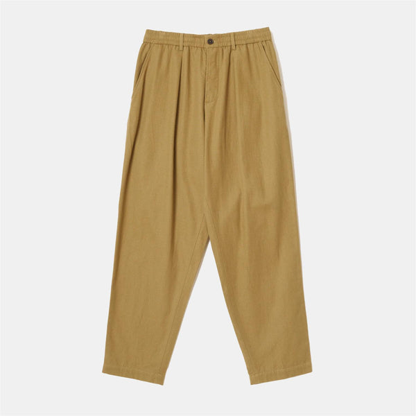 Pleated Track Pant Brushed Moleskin - Sand