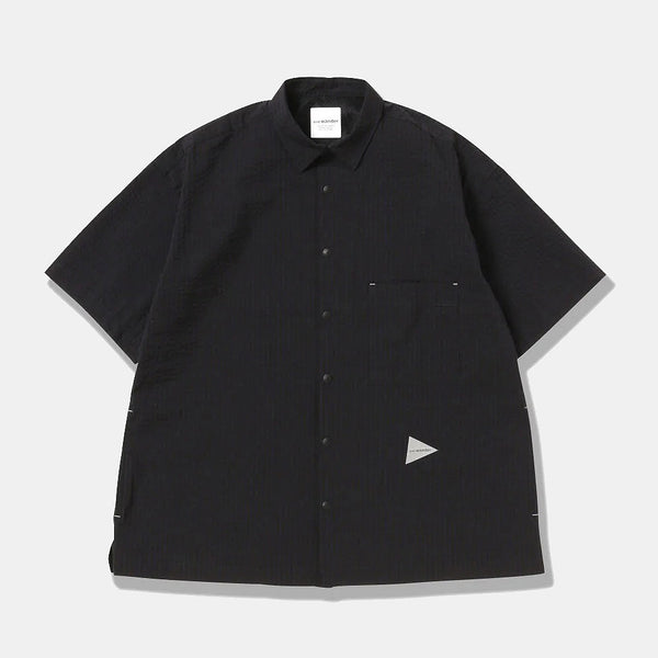 dry soft seersucker SS shirt - navy