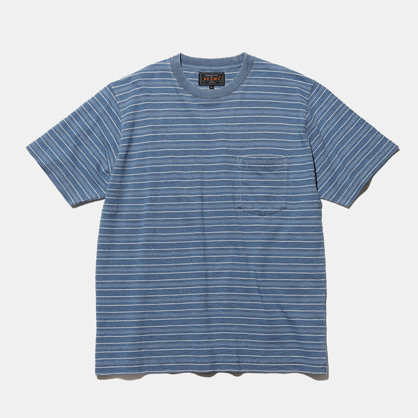 Pocket Tee Indigo Stripe - Sax Blue