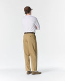 Double-Pleat Herringbone Pant - Khaki