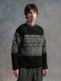 Junction Crew Fairisle Band Fleece - Black