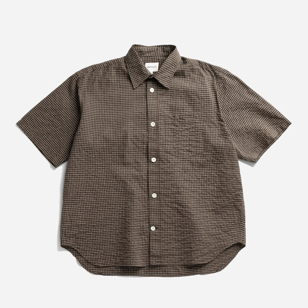 Espevik Oversized Check SS Shirt- Taupe