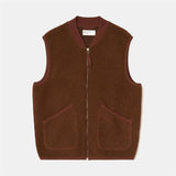 Zip Waistcoat Wool Fleece - Cacao