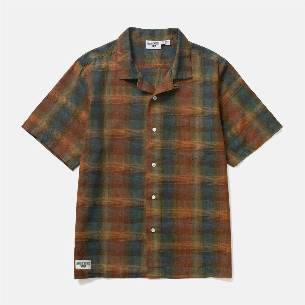 Plaid Resort S/S Shirt - Brown