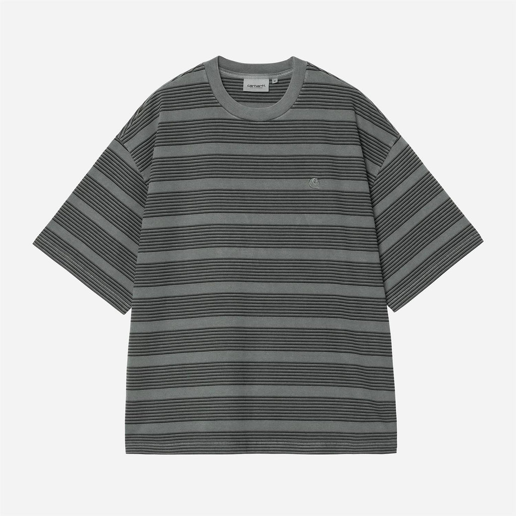 S/S Hanson T-Shirt - Hanson Stripe, Kale Green (garment dyed)