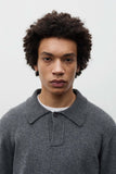 Anholt Merino Lambswool Polo - Grey Melange