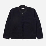 Zip Bomber Wool Fleece - Navy