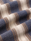 Crammond Shirt - Navy Brown Stripe Open Weave
