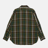 Work Shirt - Olive/Brown Cotton Heavy Twill Plaid