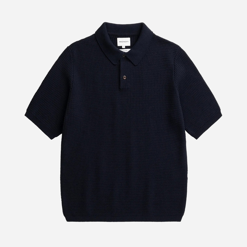 Anholt Cotton Crepe Polo - Dark Navy