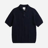 Anholt Cotton Crepe Polo - Dark Navy