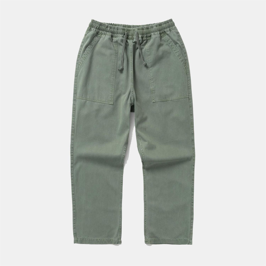 Pigment Herringbone Chef Pants - Olive