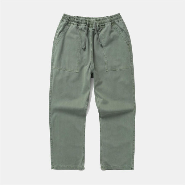 Pigment Herringbone Chef Pants - Olive