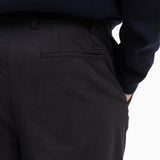 Benn Relaxed Twill Pleated Trouser - Black