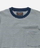 Pocket Tee Indigo Stripe - Off-White