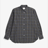 Ole Oversized Wool Check Shirt - Charcoal Grey