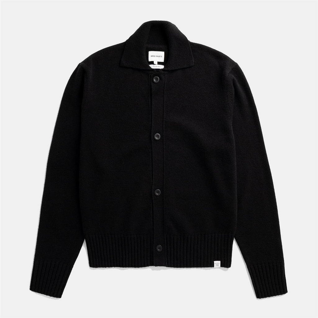 Aldrup Lambswool Cardigan - Black