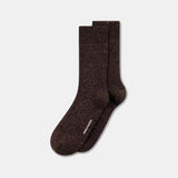 Bykle Neps Wool Rib Sock - Seal Brown
