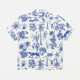 Jungle Toile Poplin Camp Shirt - White