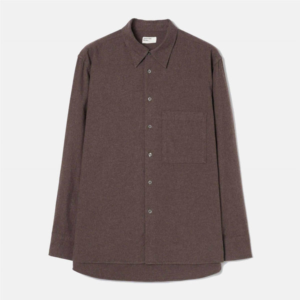 Square Pocket Shirt Brushed Flannel - Brown