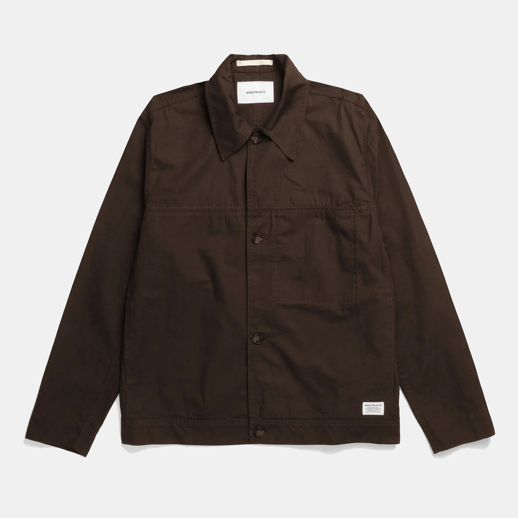 Arresskov Compact Cotton Overshirt - Delicioso Brown