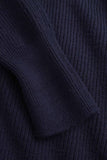 Henning Cotton Wool Rib Sweater - Dark Navy