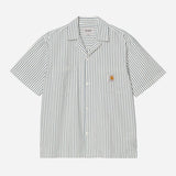 S/S Leavel Shirt - Leavel Stripe/Blue River/Wax