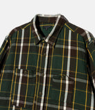 Work Shirt - Olive/Brown Cotton Heavy Twill Plaid