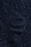 Bykle Neps Wool Rib Sock - Dark Navy