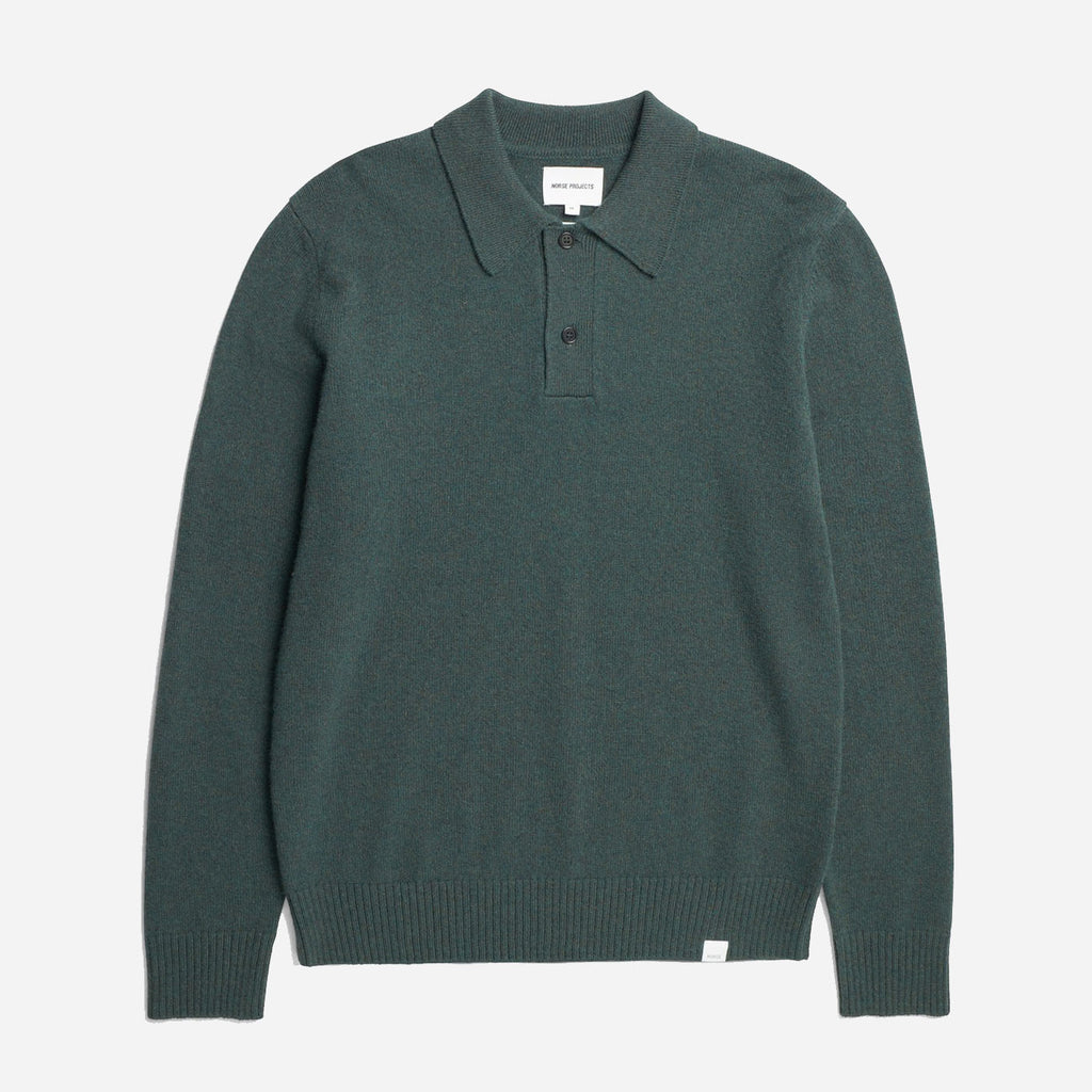 Norse Standard Merino Lambswool Polo - Forrest