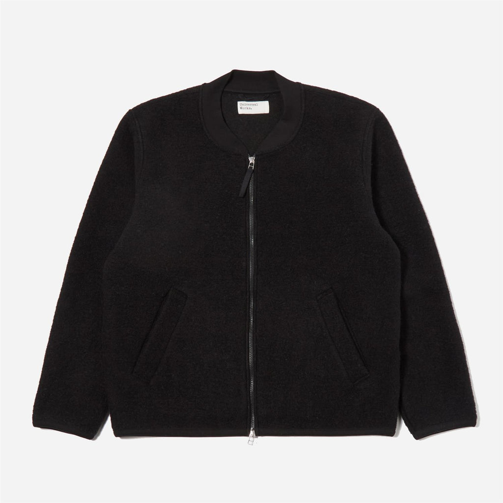 Zip Bomber Wool Fleece - Black