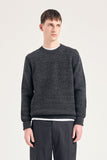 Henning Cotton Wool Rib Sweater - Dark Grey Melange