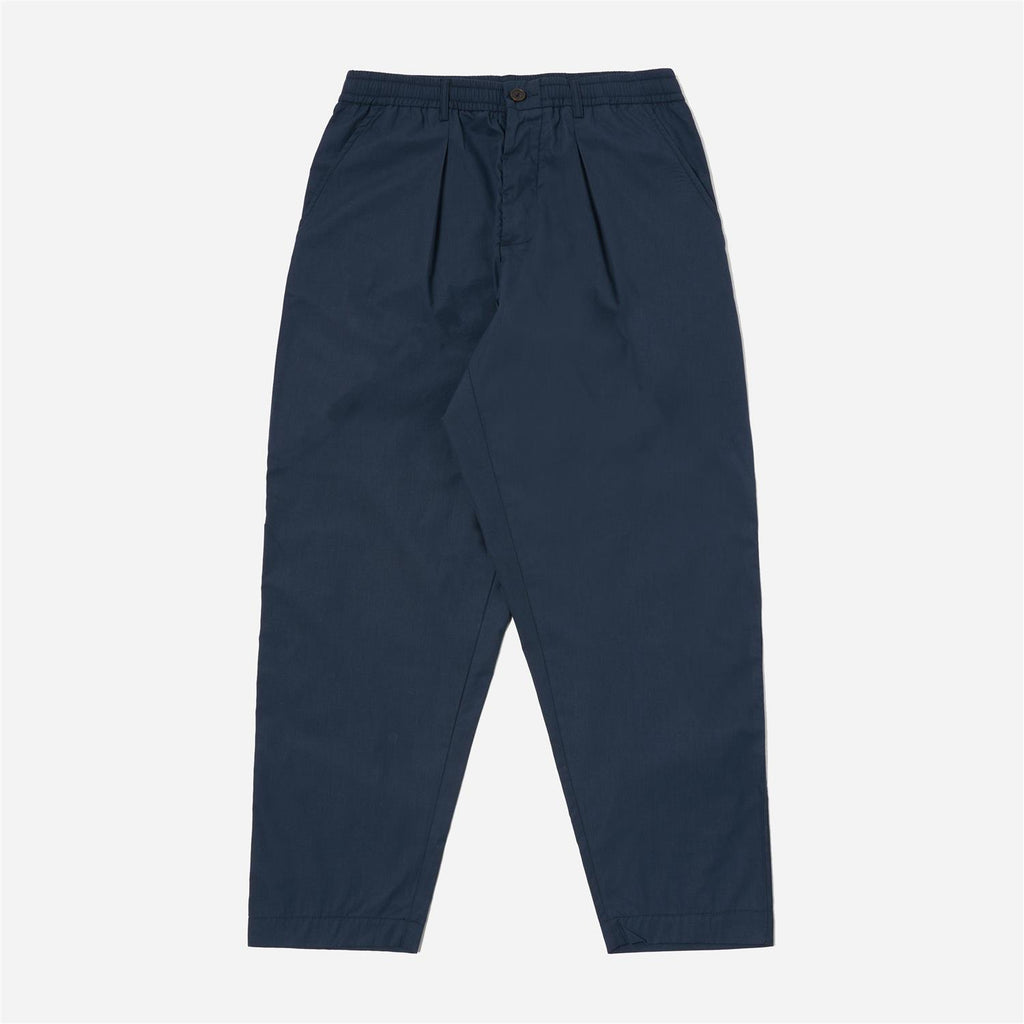 Recycled Polytech Pleated Track Pant - Navy