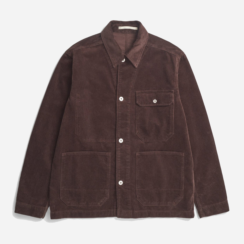Folke Wide Corduroy Chore Jacket - Espresso