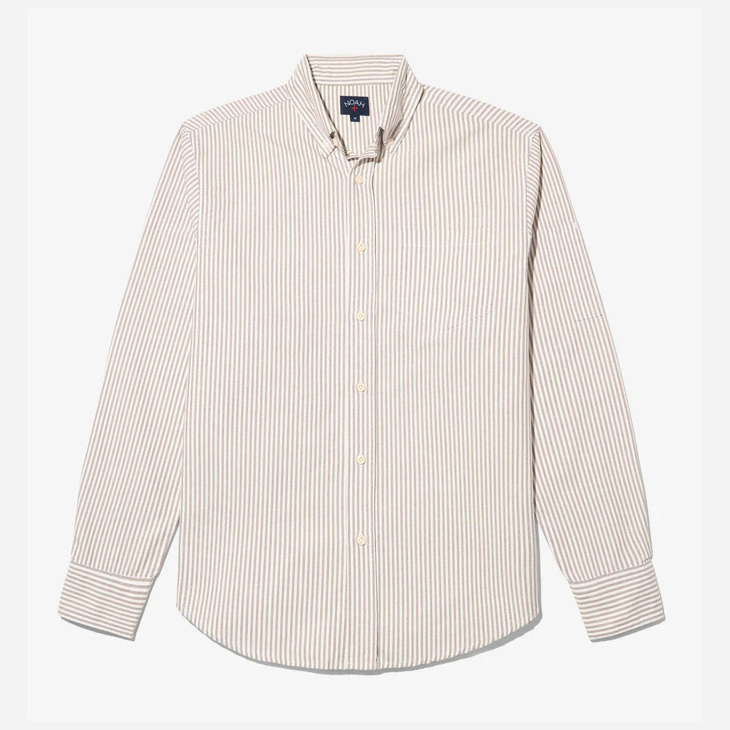 Noah Oxford Shirt - White/Brown