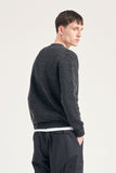 Henning Cotton Wool Rib Sweater - Dark Grey Melange