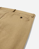 Double-Pleat Herringbone Pant - Khaki