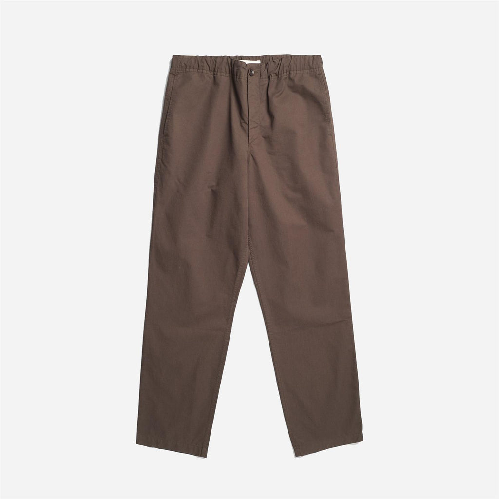 Ezra Regular Mineral Dyed Fine Twill Trousers - Espresso